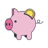 Abstract illustration of a piggy bank. Savings Concept.