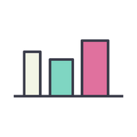 Abstract illustration of a histogram. Investing Concept..