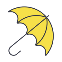 Abstract illustration of an umbrella. Insurance Concept.