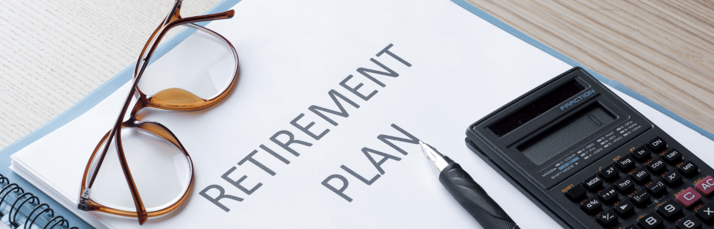 Retirement Plan: Retirement plan documents and pen. Qualified Retirement Plan Concept.