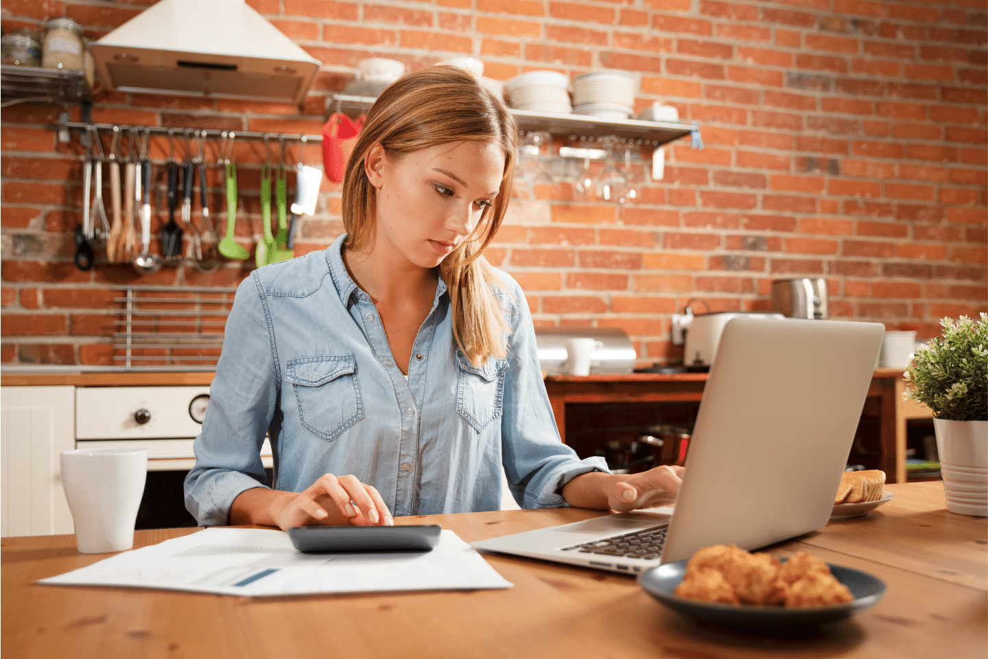 Young woman in savings and home budget concept.